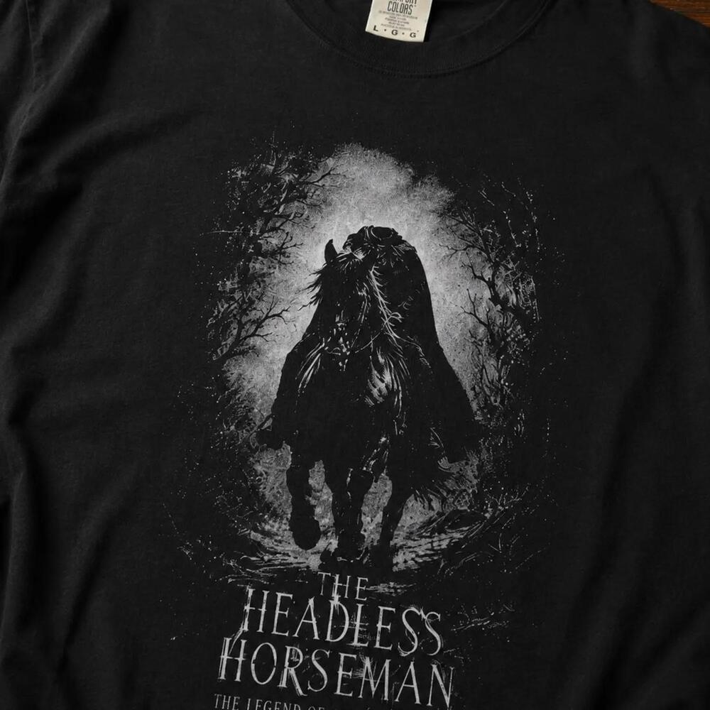 Headless Horseman Shirt, Silent Film Horror Tee, Gothic Halloween Clothing